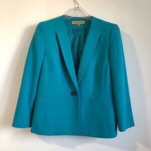 Nipon Boutique Shawl Collar Single Breasted and Button Notched Lapel Turquoise 8